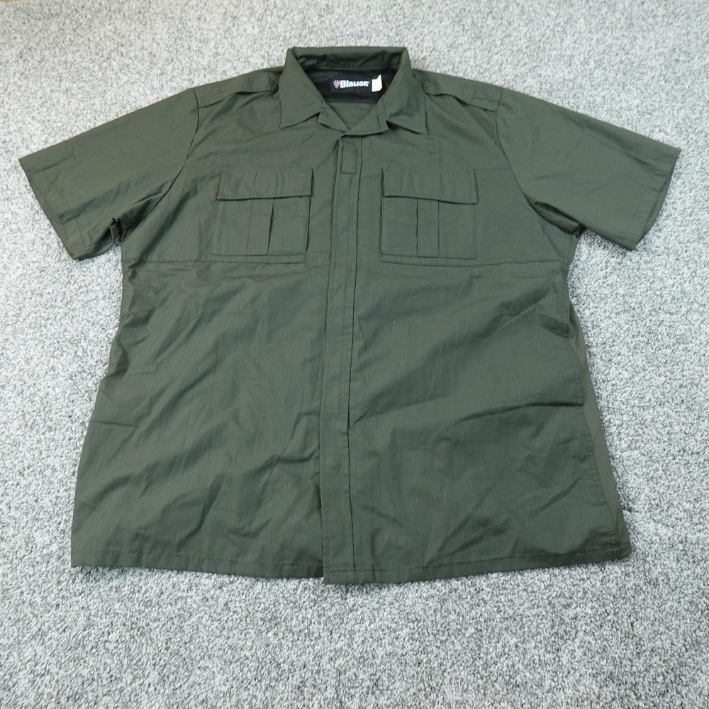 Blauer Shirt Mens 2XLT Green Tactical Short Sleeve Button Up Uniform Duty Work